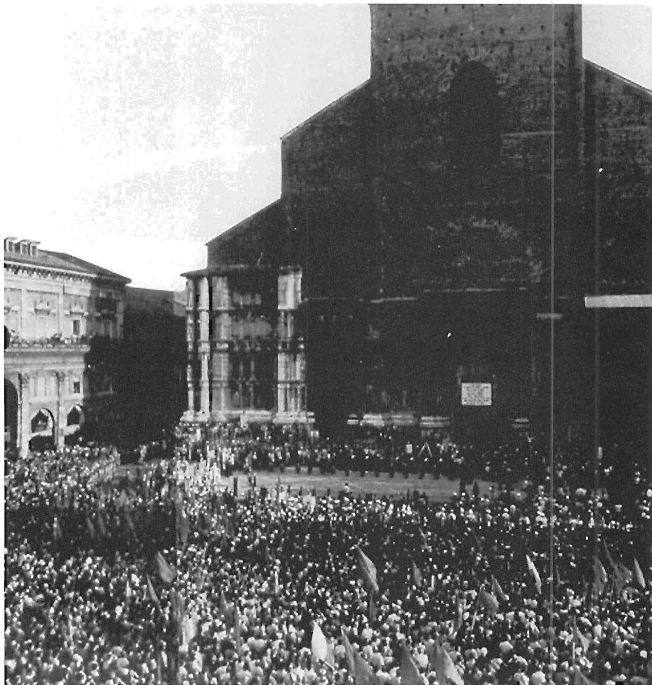 The people of Bologna, gathered in 1971, in public discussion of the future of their city: