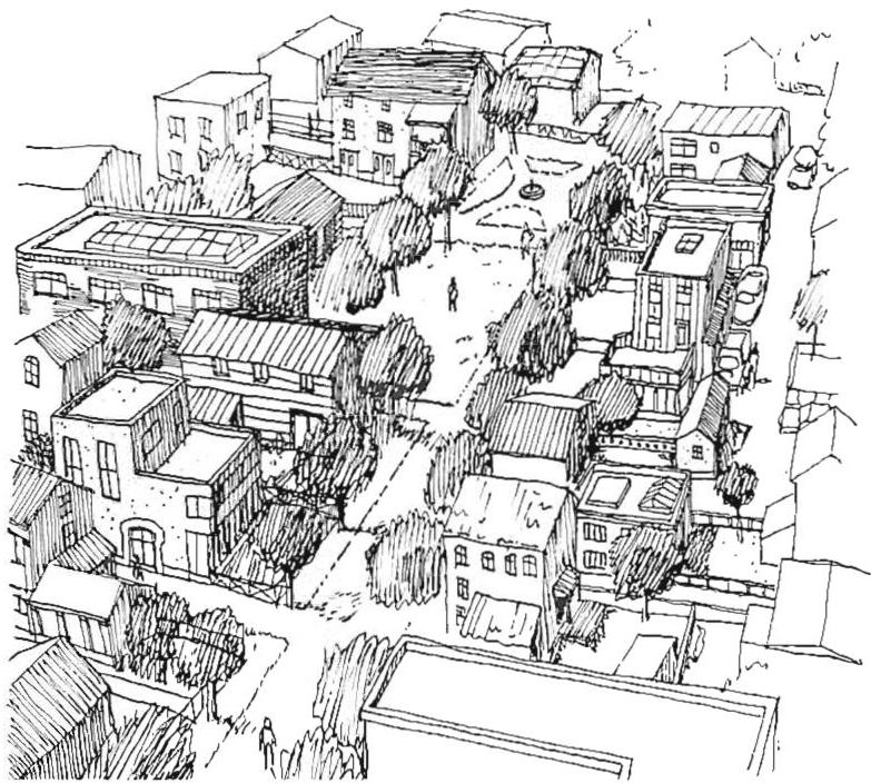 A drawing, based on process simulations, showing the kind of environment which would follow after a few years of the Progress process