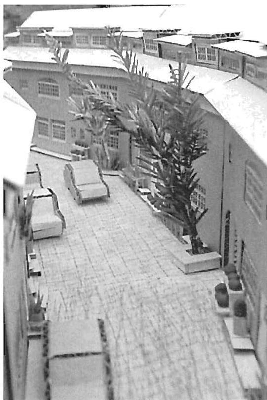 Accurate view of a lane in a large scale model, showing scale, tightness, and relationship of lane to cars