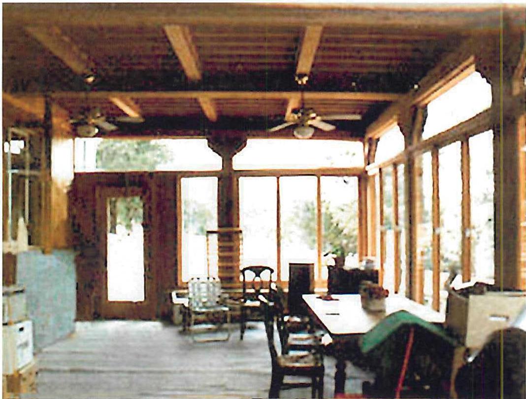 Interior of the great porch of the Heisey house