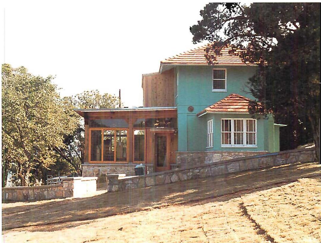 Heisey house, Back of the Moon, Austin, Texas. Christopher Alexander, Saul Pichardo, Randy Schmidt, 1996.
