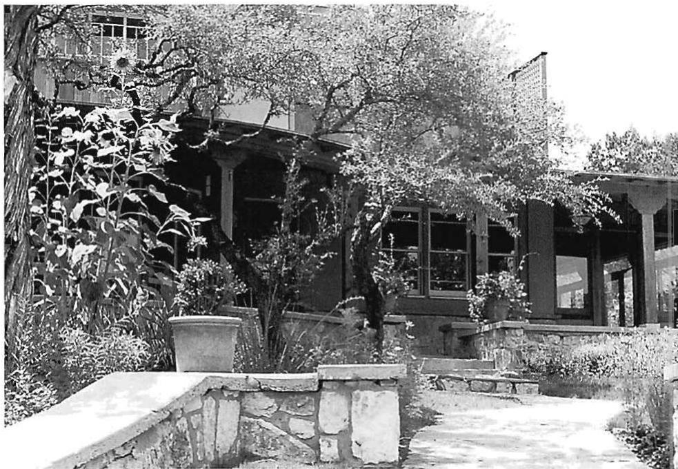 Steps leading up to the entrance of the Goddu house.