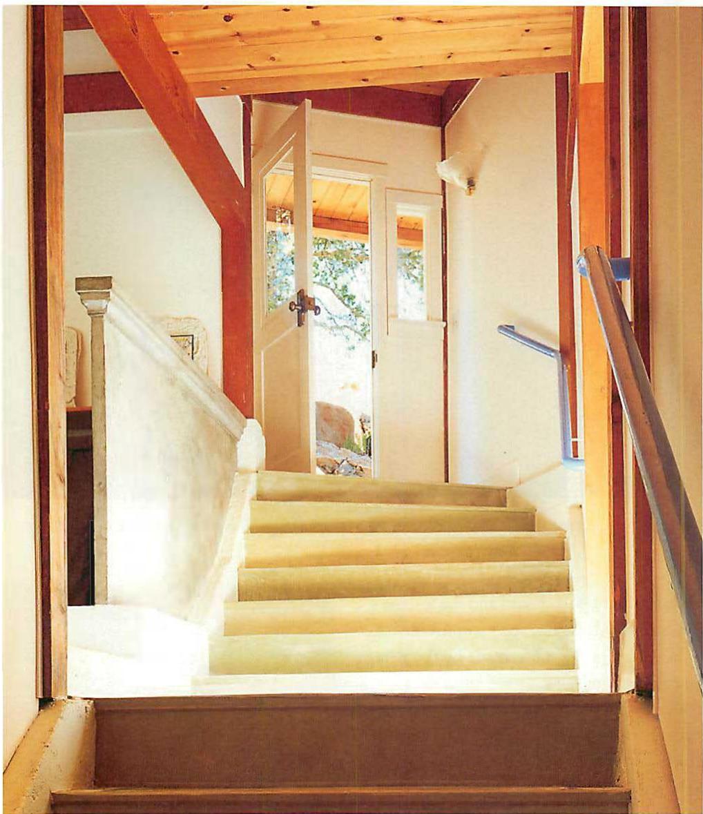 The main staircase at the Berryessa house, Christopher Alexander, Artemis Annioun, Gary Black and others, 1986