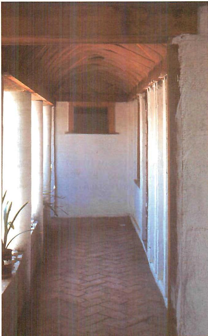 Ultra-modern, absolutely lowest possible cost: 55 per square foot for the building as a whole. Bricks laid in sand with whitewashed soil-cement columns. Inside the Mexicali precinct, this is only a few feet from the cars, but completely peaceful and protected. Christopher Alexander, Julio Martinez, Howard Davis and others, 1976.