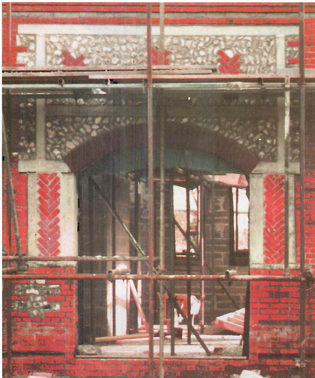 Shaping and making the garden entrance of the West Dean Centre.