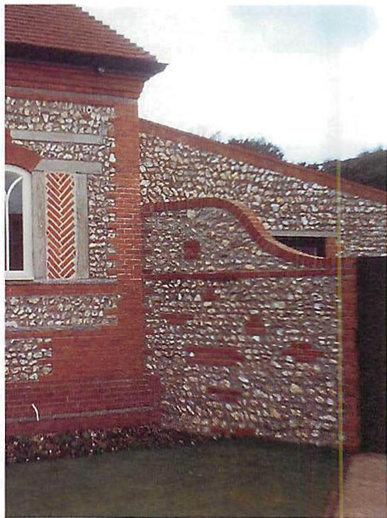 Because the window is so close to the corner, the brickwork goes differently here.