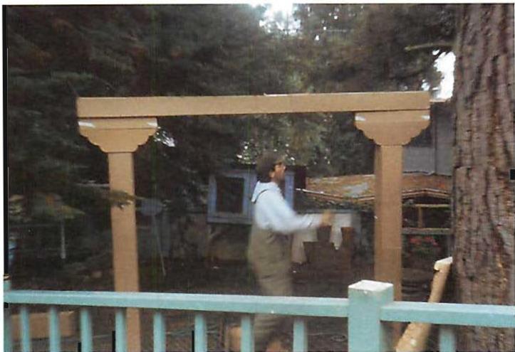 Third try, another version of the same capital. This time we got the proportion, size, and spacing just about right. This is what we then built in the actual project. See photograph below.