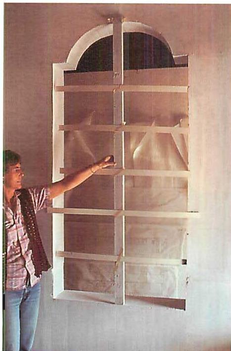 Mockup for a window. This fully formed cardboard model, made in our shops in California, once detailed to my satisfaction as sufficiently profound in feeling, was then translated into carpentry by our carpenters in Japan.