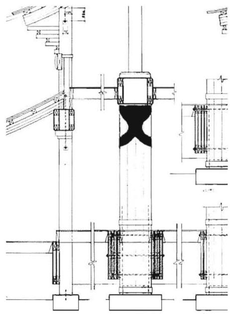 Section showing the treatment of edges and corners to increase stiffness.