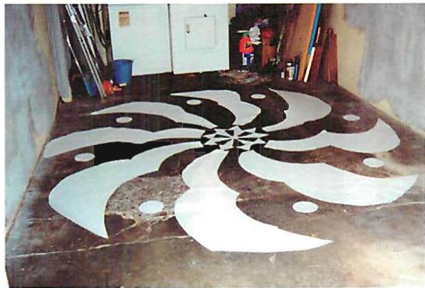 Another configuration laid out, by eye, on the warehouse floor