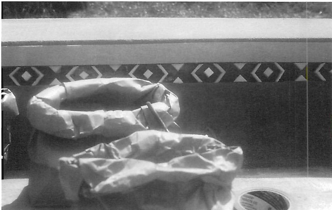 Formwork for an ornamental band on the Fort Mason bench. I thought this ornament was unusually successful—very simple, but satisfying. Christopher Alexander, 1984