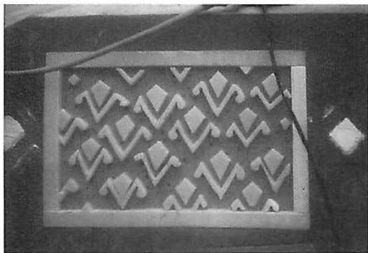 Hand-placed styrofoam formwork for an ornamental panel. Fort Mason bench.