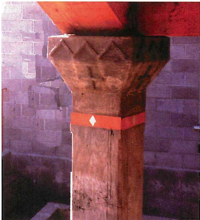 Ornamental detail of a cast column capital for the Julian Street Inn, California. Christopher Alexander and Steve Murray, 1989.