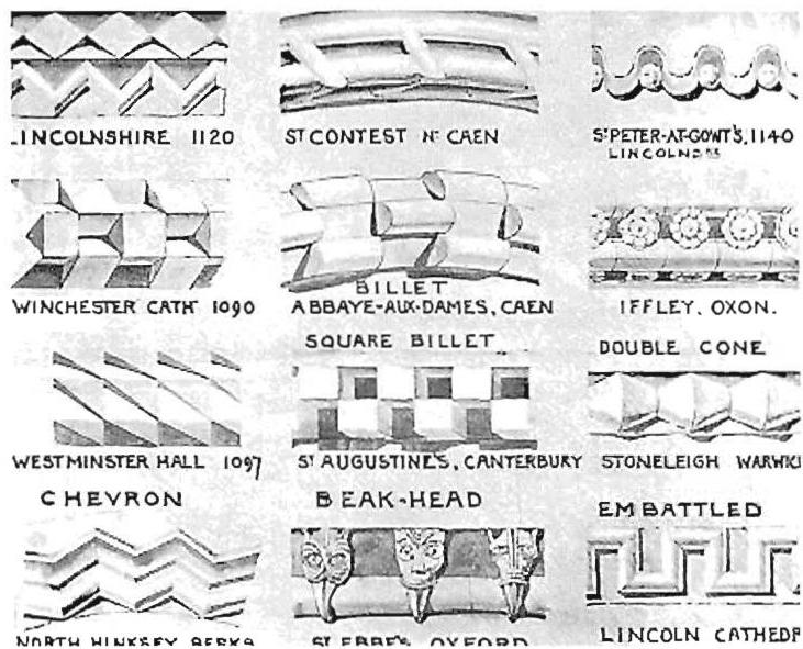 Mirrors of the self in every standard ornament of Norman architectural forms and moldings.