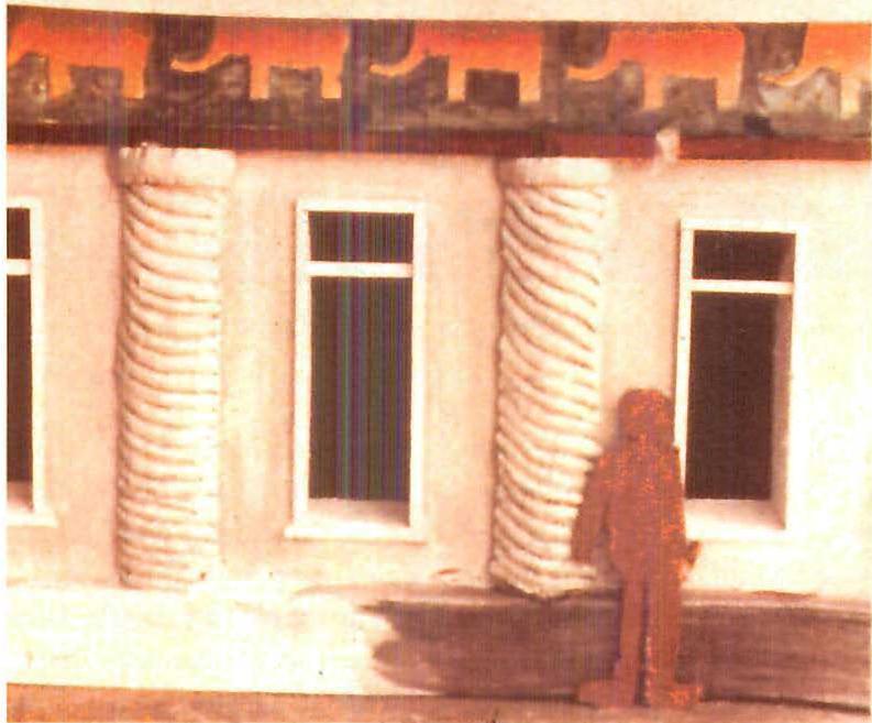 A crude model—yes. It is an early sketch model for a Waldorf kindergarten to be built in Altadena, California: alas not yet built. But it is naive, joyful, humorous, tiny in scale, and in this instance, with the