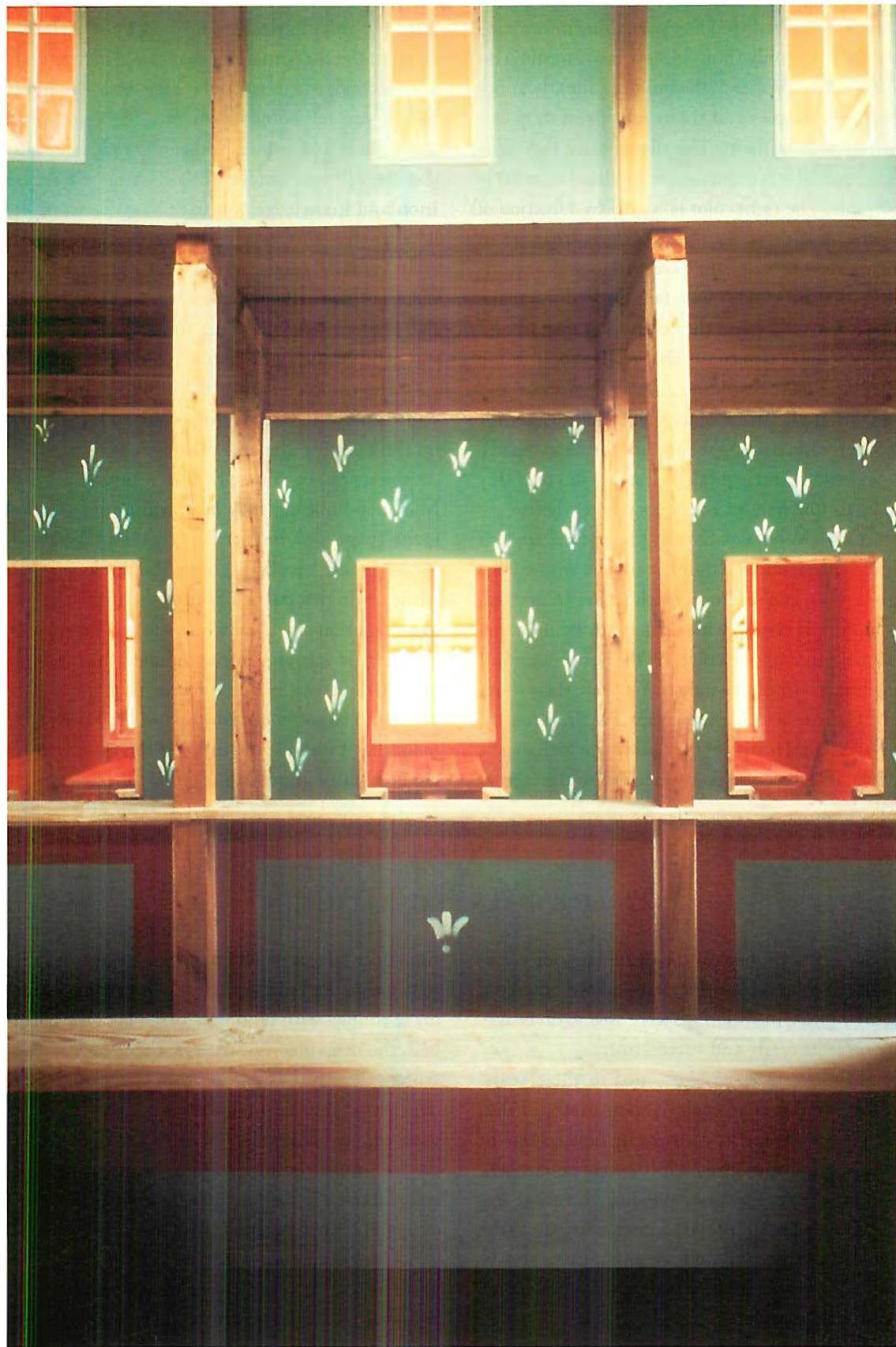Hand-painted interior of the Linz Café. Christopher Alexander and Pamela Alexander. 1981