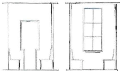 Plans and drawings made from the measurements in the experiment and used to build the actual alcoves in the building.
