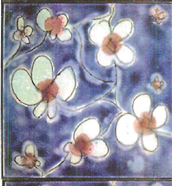 Hand-painted hand-glazed repeating tiles, Christopher Alexander