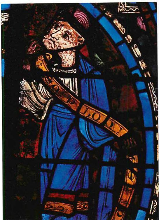 The beings are in the glass; in the fragments of color in the wonderful blue glass that make the light shine (left). Each buttress is a being; each section of the buttress with its own stone cap is a being; the small arched openings are beings; the space between the buttresses is calculated and proportioned, in plan, section, and volume, to be a being, too (right).