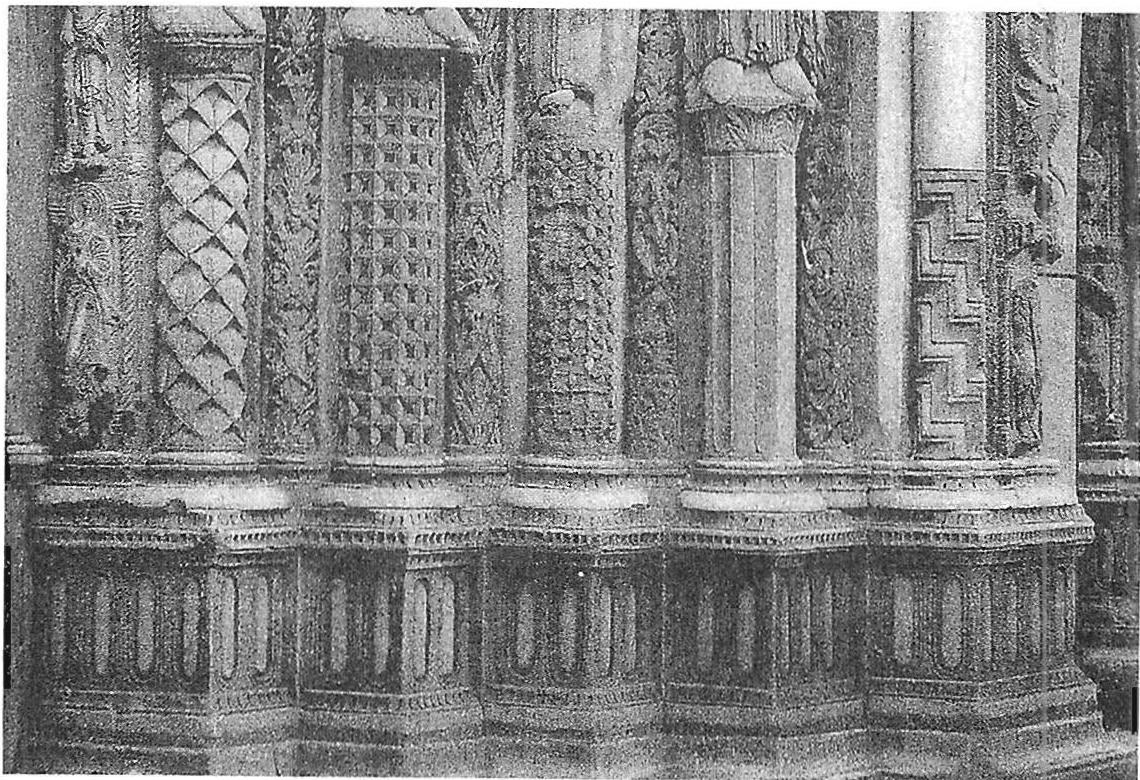 Here, in the carved stone ornaments, even the squares and diamonds are centers shaped to be pictures of the “I.” Shapes that would elsewhere be ordinary are brought to life. Each one, each geometric shape, is animated by its proportion and detail until it, too, in itself, becomes a being. In this one photograph we see, perhaps, two thousand to five thousand beings.