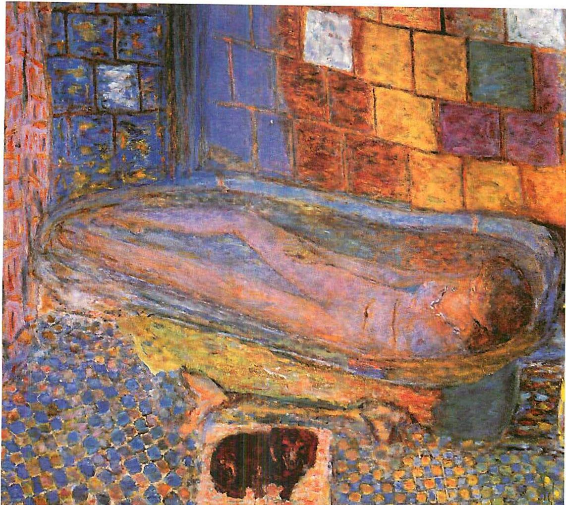In Pierre Bonnard's *Nude in a Bathtub* (1946), a profusion of living centers exists in the details and in the whole.