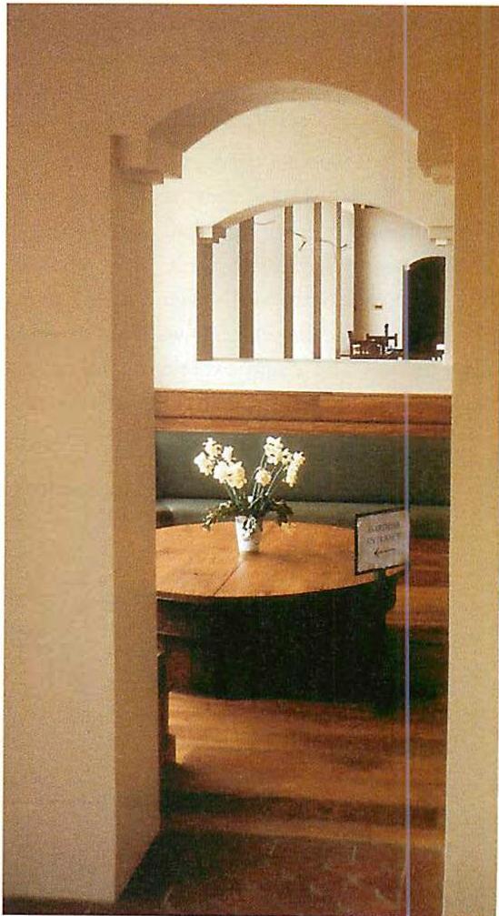 Something approaching true living structure: a sequence of arches in the building.