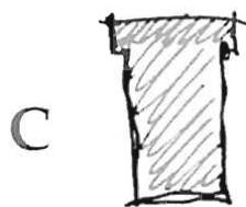 Three sketches of the wall cross-section, with different degrees of emotional weight.