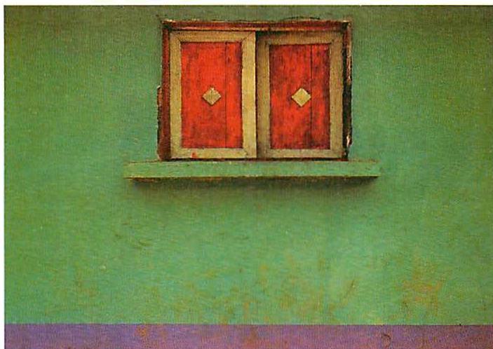 Colors create light in a Mayan painted wall. Mexico