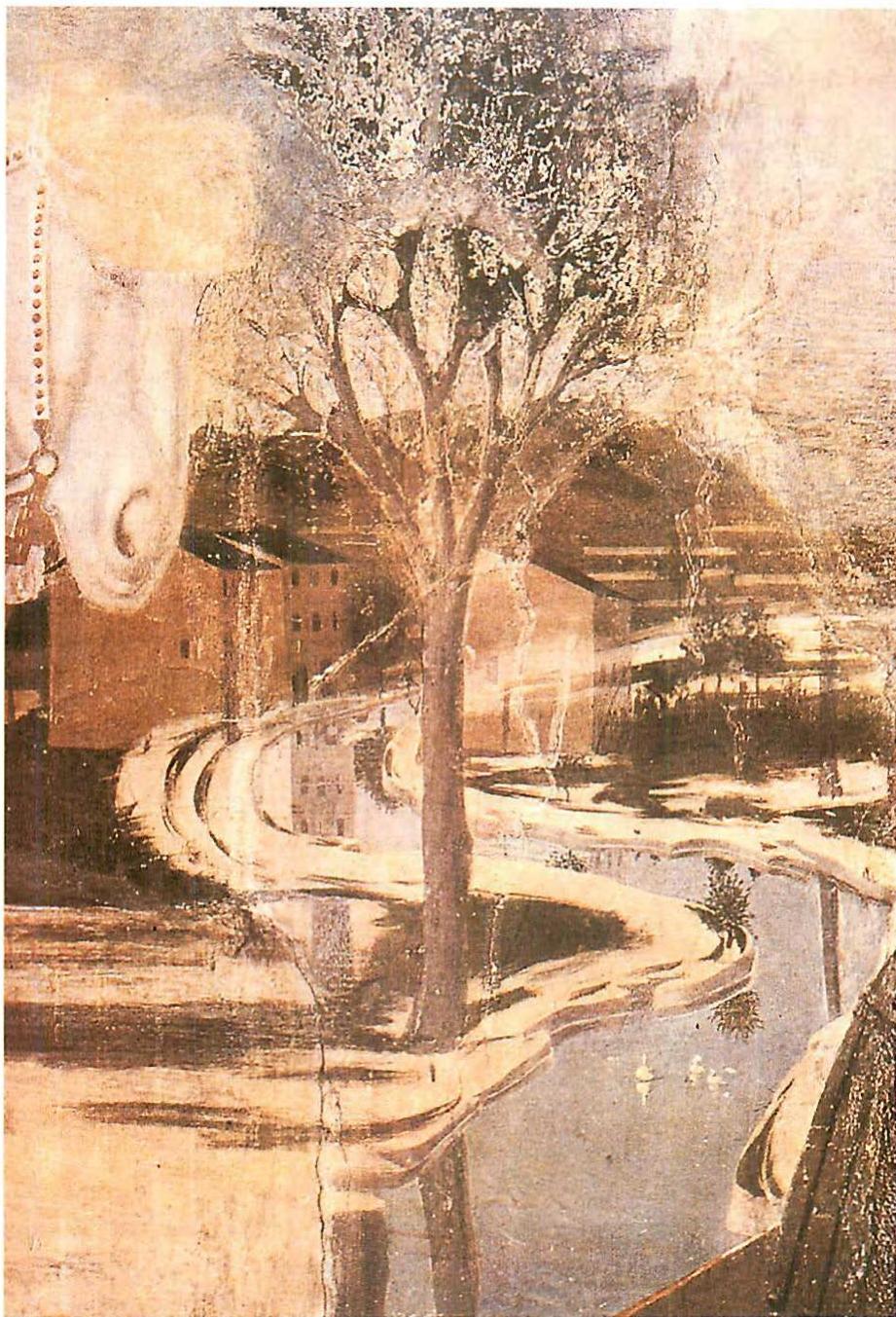 Detail from Piero della Francesca, The Army of Constantine, 14th century: Even in this very muted picture, dark-light contrast makes the colors shine.