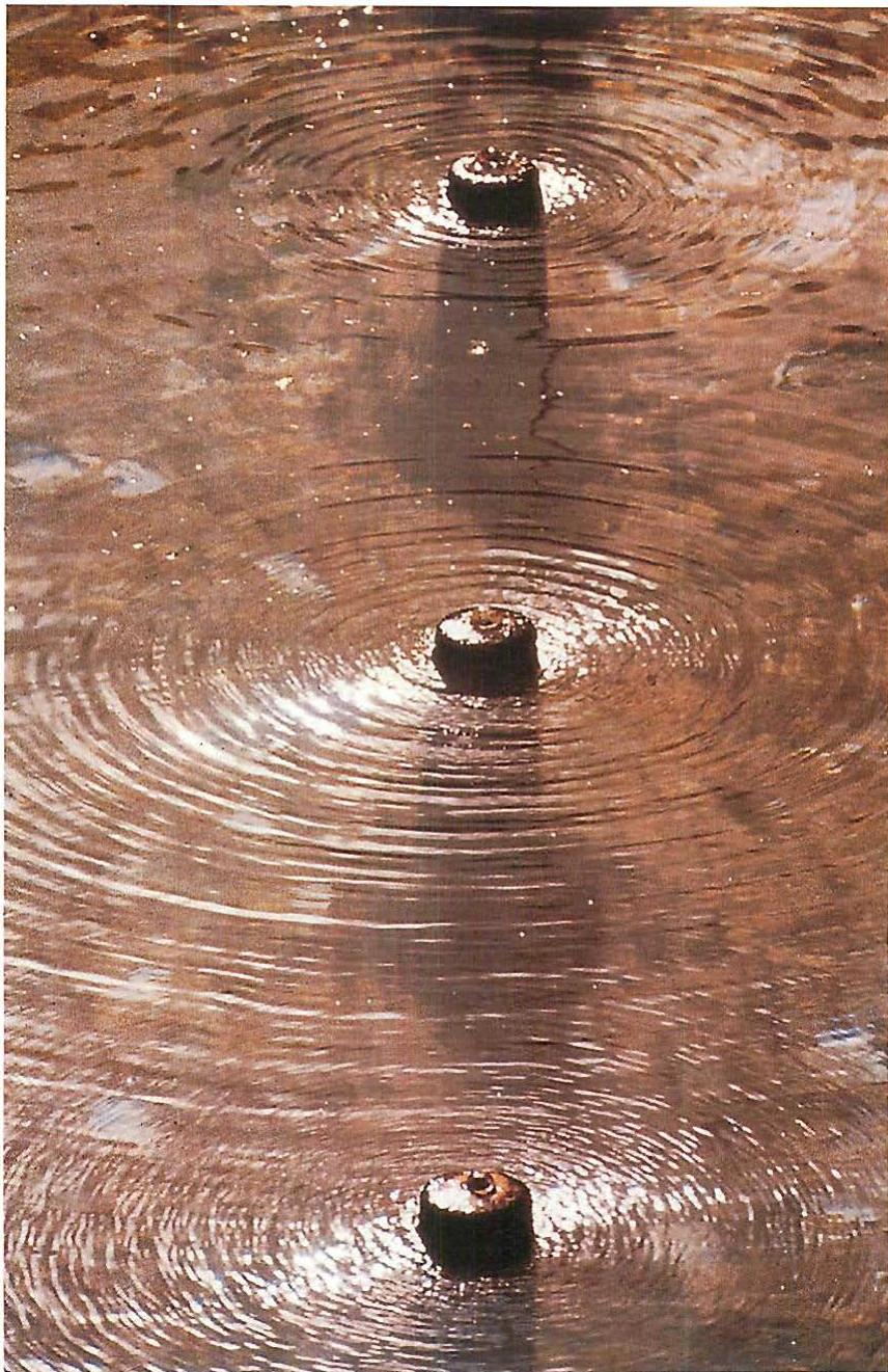 Color variation in nature: Ripples in a Persian garden pond, Garden of Fin, Iran, 16th century