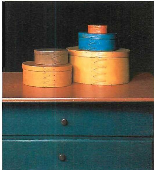 Clarity of color that does not depend on interactions: simply on the beauty of individual pigments. Shaker boxes, painted with original Shaker paints.