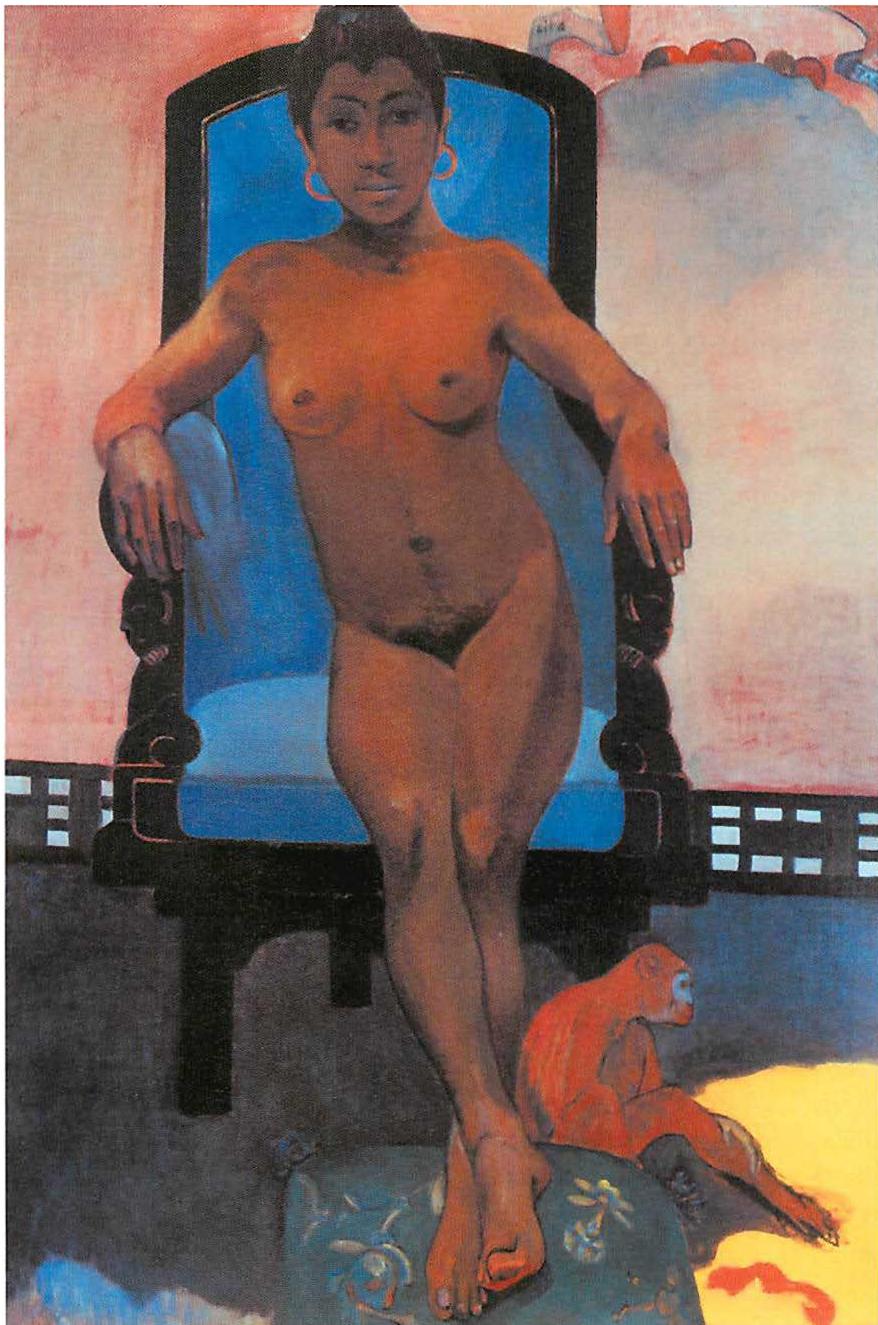 Paul Gauguin, *Anna the Javanese*, *Nude woman in chair with monkey*, 1889