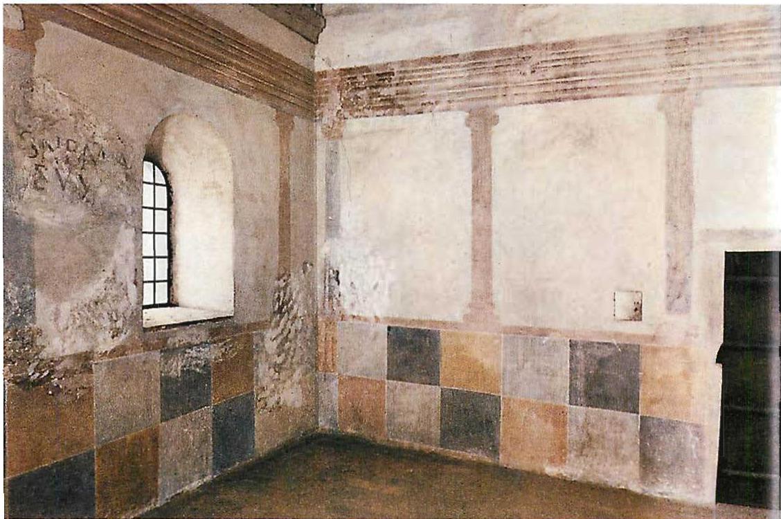 Rth-century fresco in the Abbey Gateway, Loesch