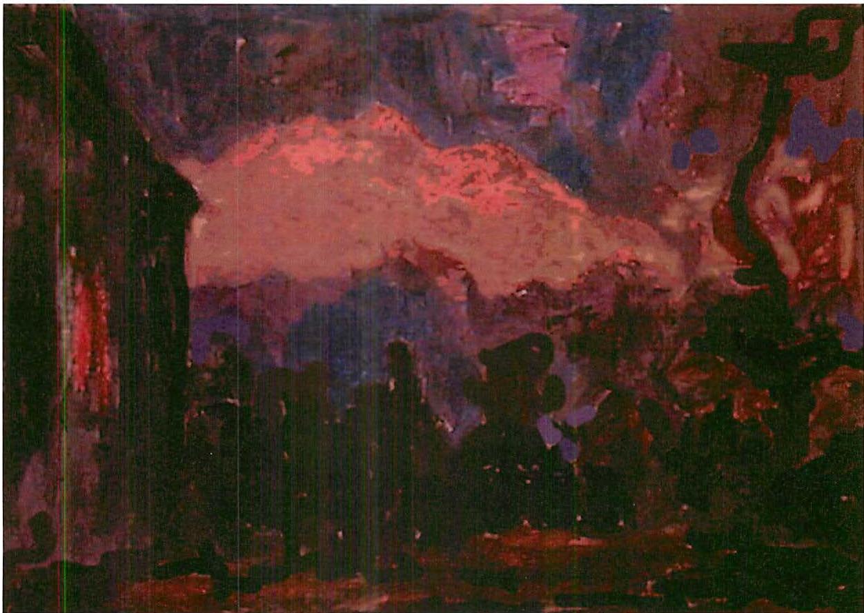 The Pink Cloud, oil on canvas, 35 by 50 cm. Christopher Alexander, 1997