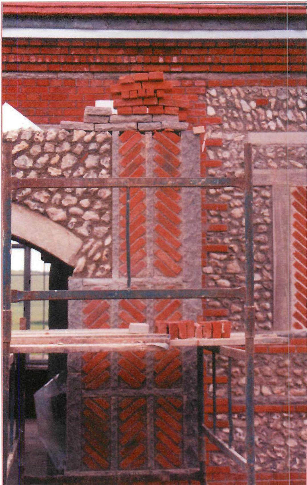 The Entrance Porch, under construction, West Dean Visitor's Centre, 1995